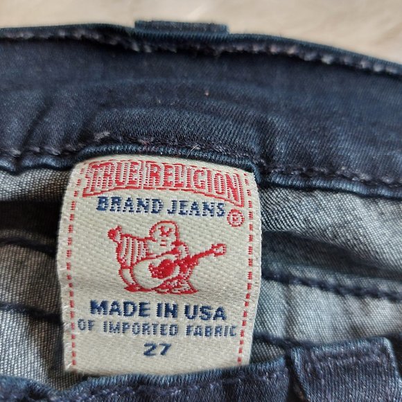 True Religion Women's Dark Wash Low-Rise Misty Flat Pockets Skinny Jeans Siz 27 - Picture 7 of 11